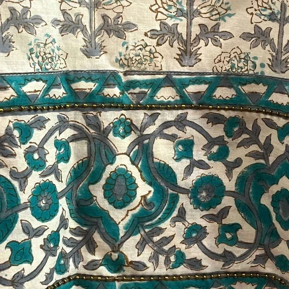 Just Bellina Short Sleeve Ruffle Top Cotton Embellished Beading Womens Small NWT - Picture 5 of 12